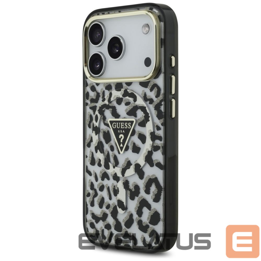 Другие товары Guess Guess Leopard Glitter MagSafe Case for iPhone 17 Pro Max - Black