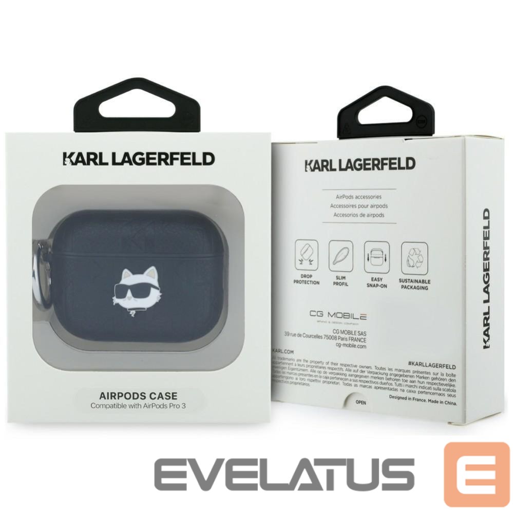 Другие товары Karl Lagerfeld Karl Lagerfeld Monogram Choupette Head Case for AirPods Pro 3 - Black