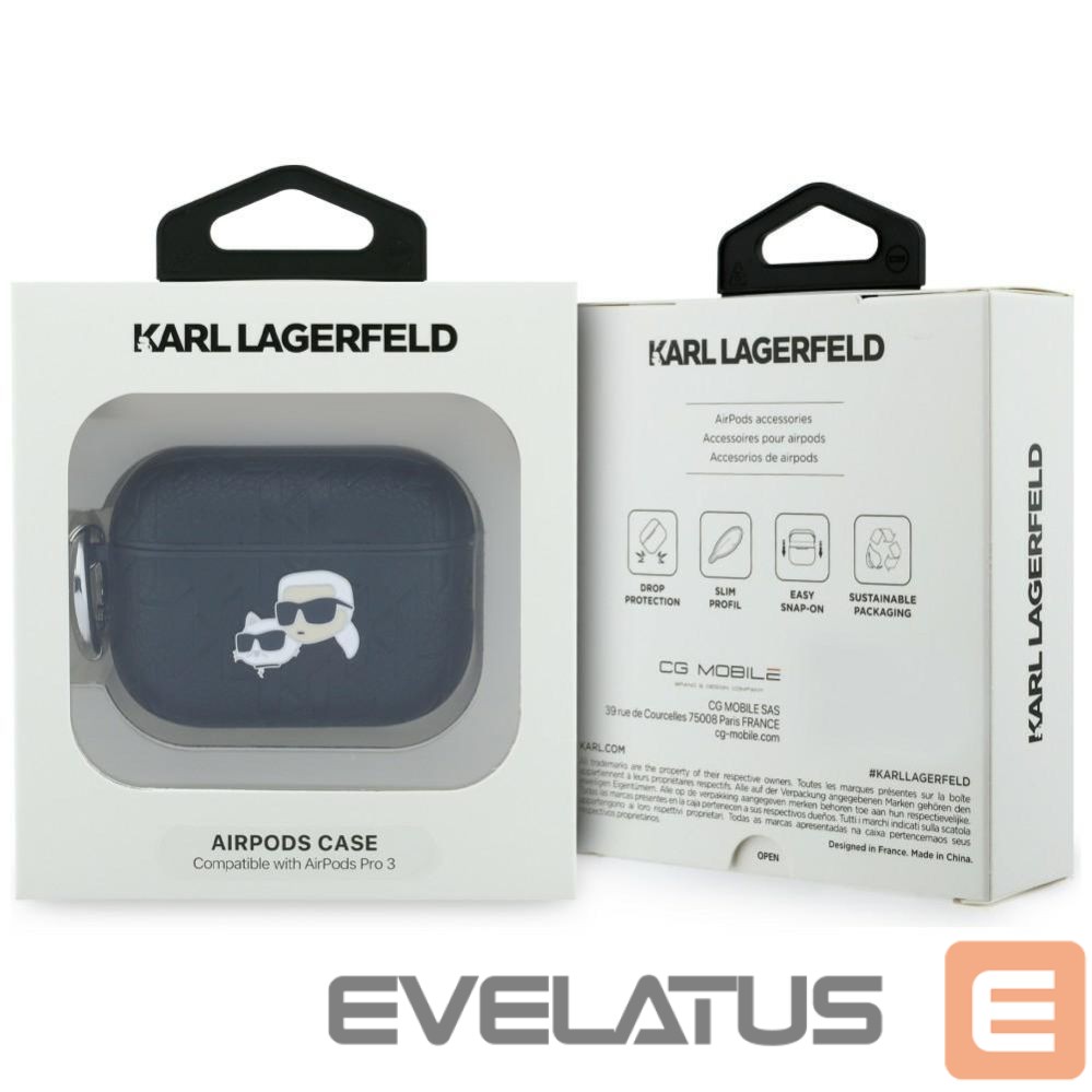 Другие товары Karl Lagerfeld Karl Lagerfeld Monogram Karl & Choupette Head Case for AirPods Pro 3 - Black