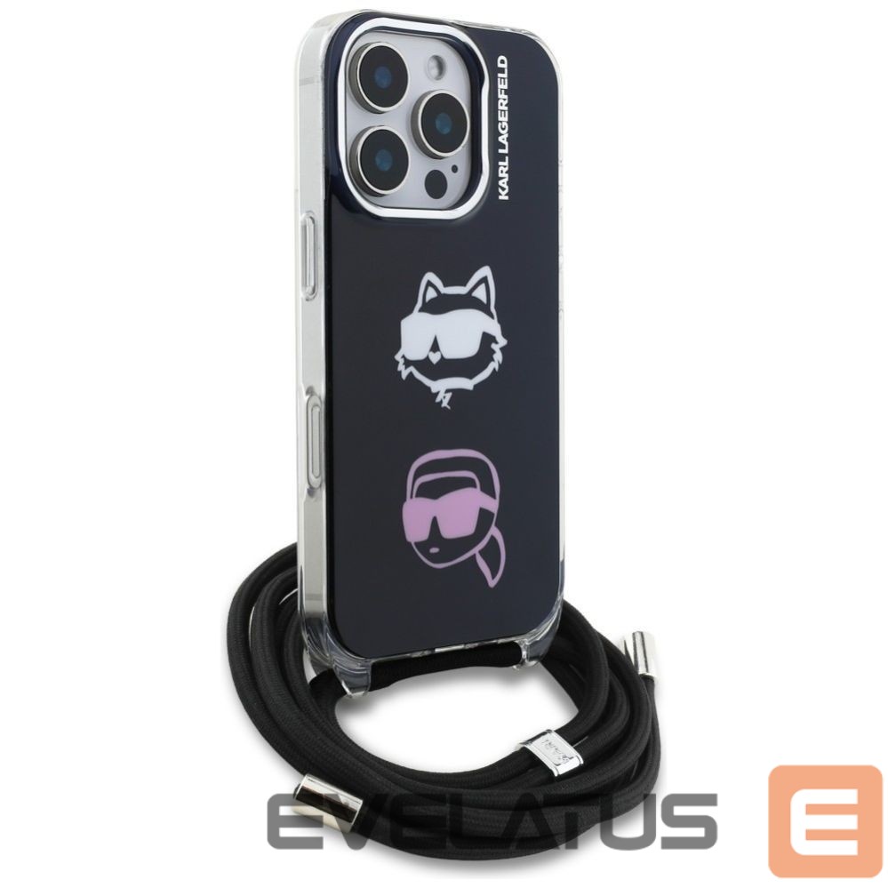 Другие товары Karl Lagerfeld Karl Lagerfeld IML Crossbody Karl&Choupette Head Case for iPhone 16 Pro - Black