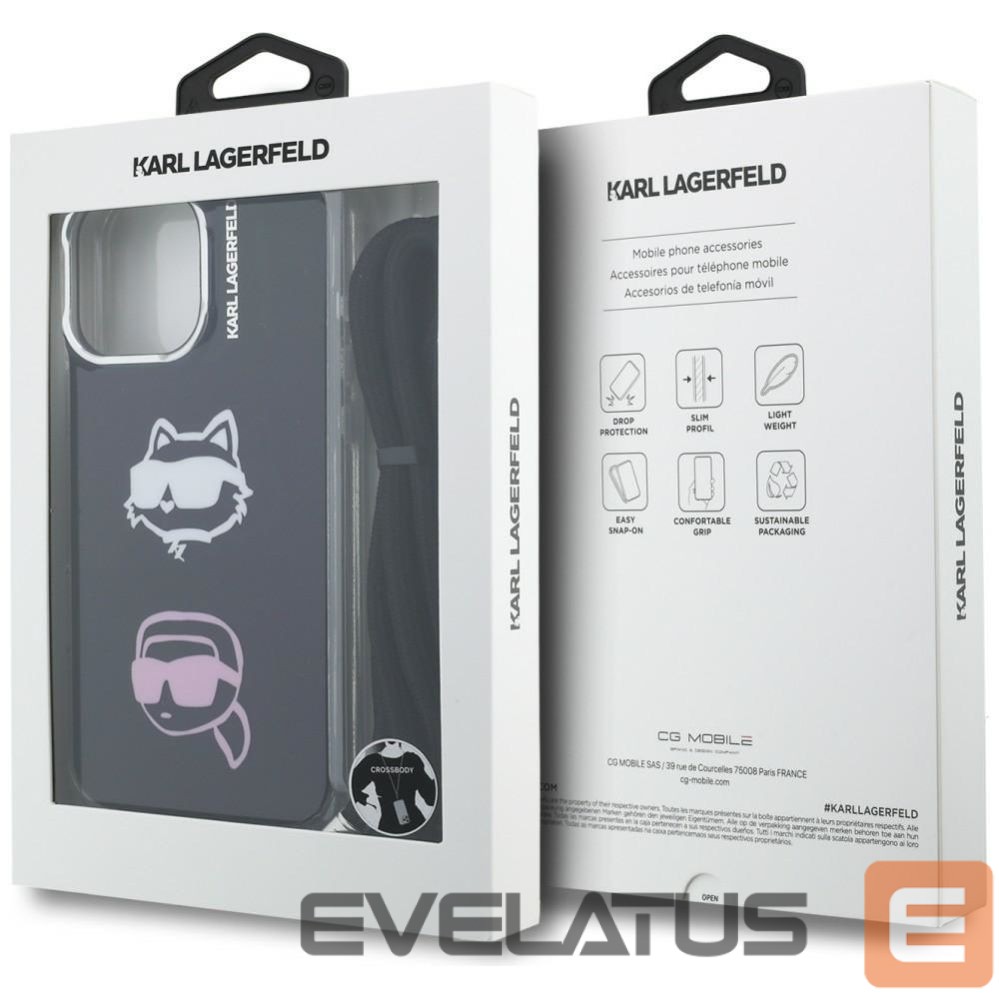 Другие товары Karl Lagerfeld Karl Lagerfeld IML Crossbody Karl&Choupette Head Case for iPhone 16 Pro - Black