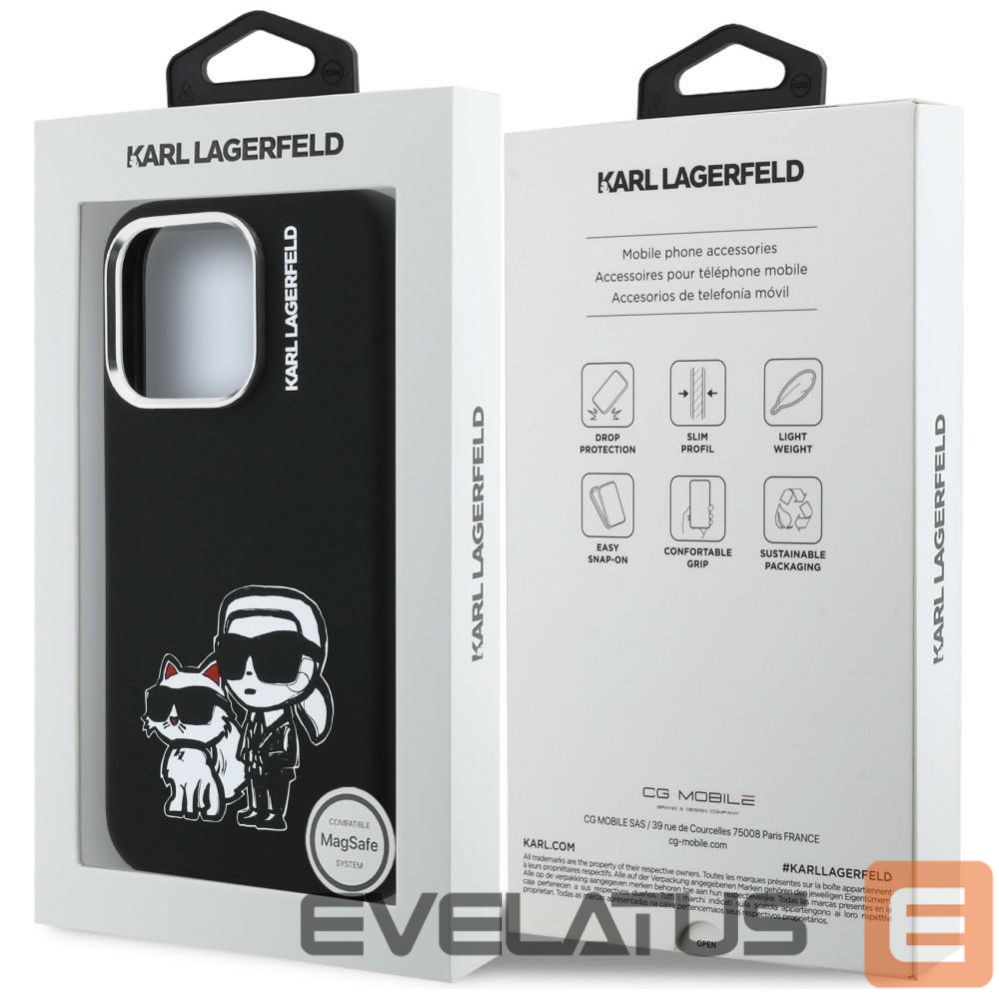 Другие товары Karl Lagerfeld Karl Lagerfeld Silicone Karl&Choupette Sketch MagSafe Case for iPhone 16 Pro Max - Black