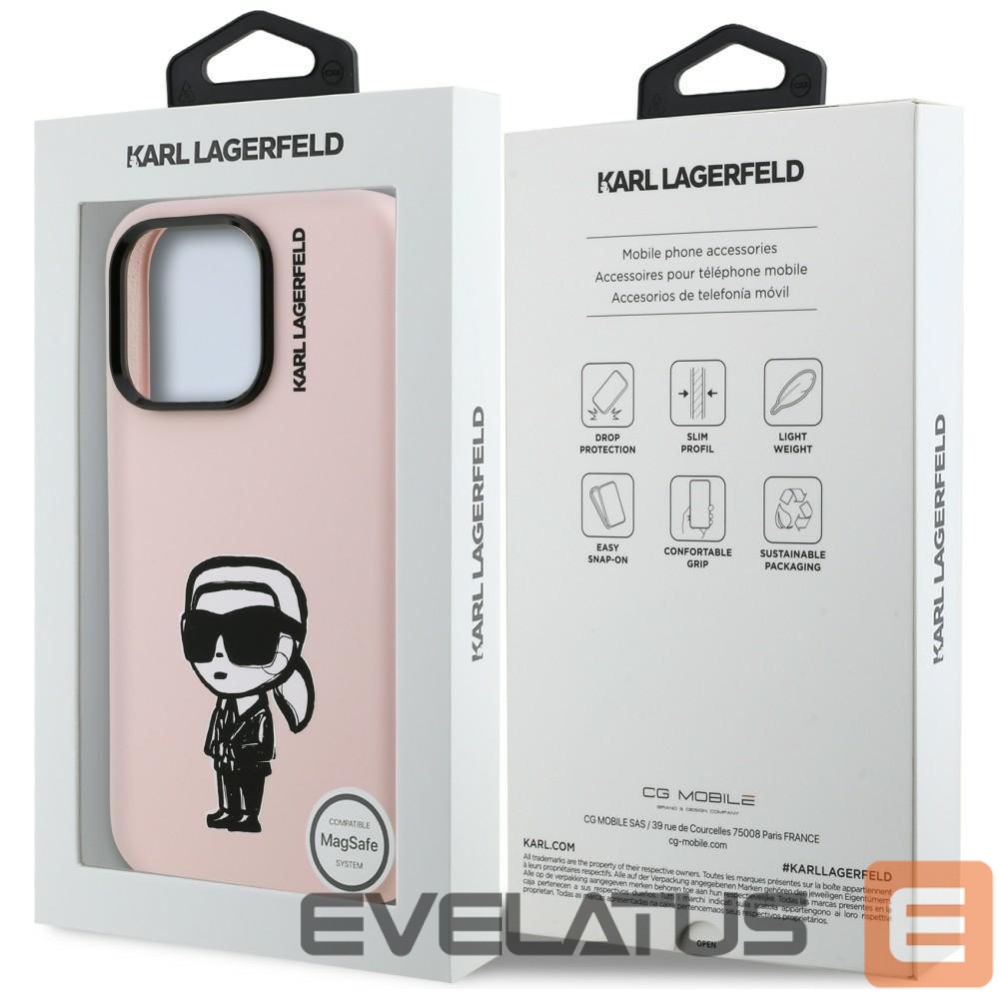 Другие товары Karl Lagerfeld Karl Lagerfeld Silicone Karl Sketch MagSafe Case for iPhone 16 Pro Max - Pink