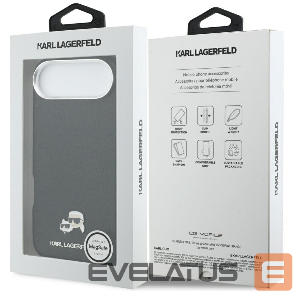 Другие товары Karl Lagerfeld Karl Lagerfeld Karl & Choupette Head Pins Saffiano MagSafe Case for iPhone Air - Black