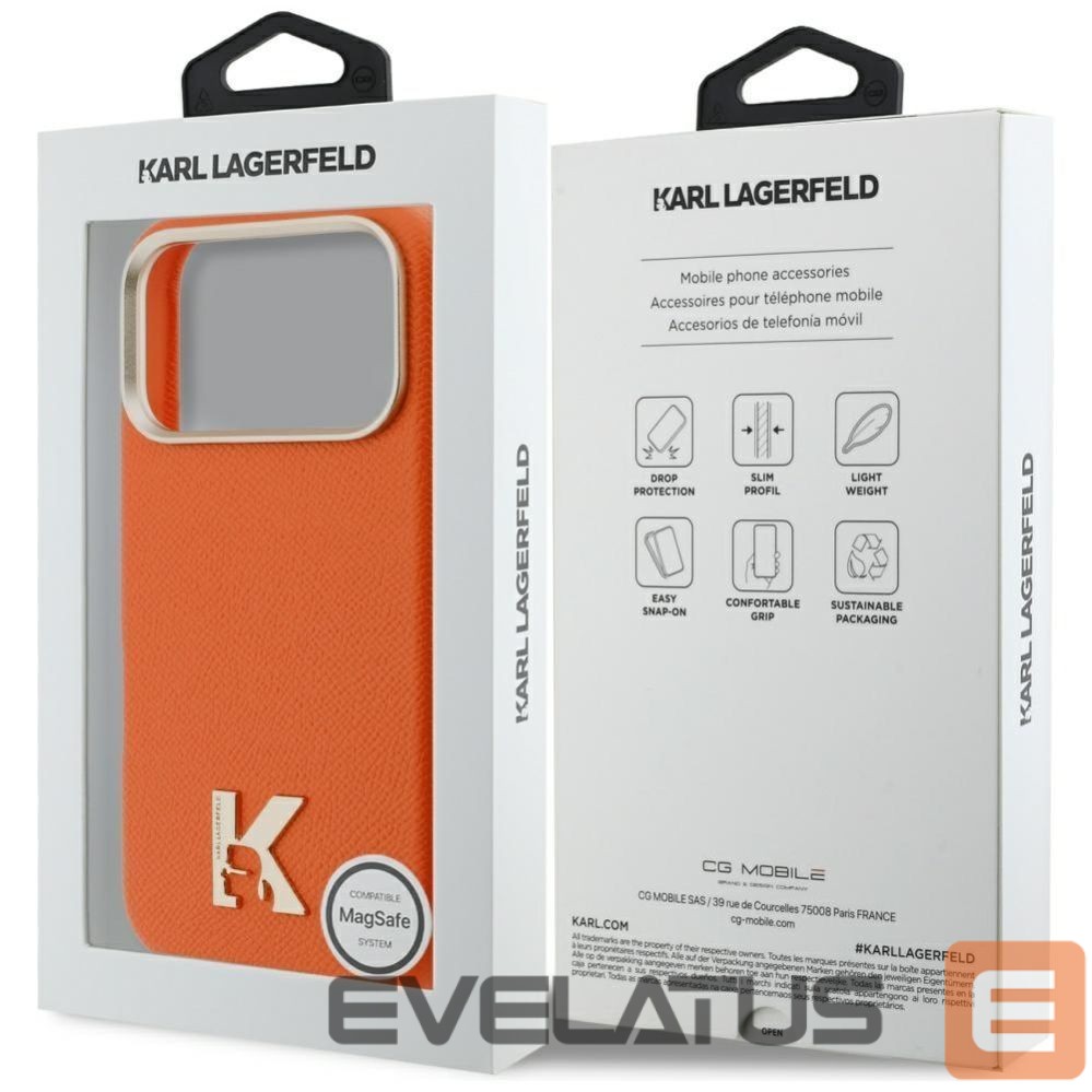 Другие товары Karl Lagerfeld Karl Lagerfeld Karl Head Logo MagSafe Case for iPhone 17 Pro - Orange