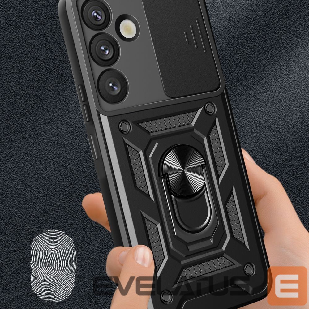 Другие товары Hurtel Hybrid Armor Camshield with Camera Cover and Metal Ring for Samsung Galaxy S25+ - Black