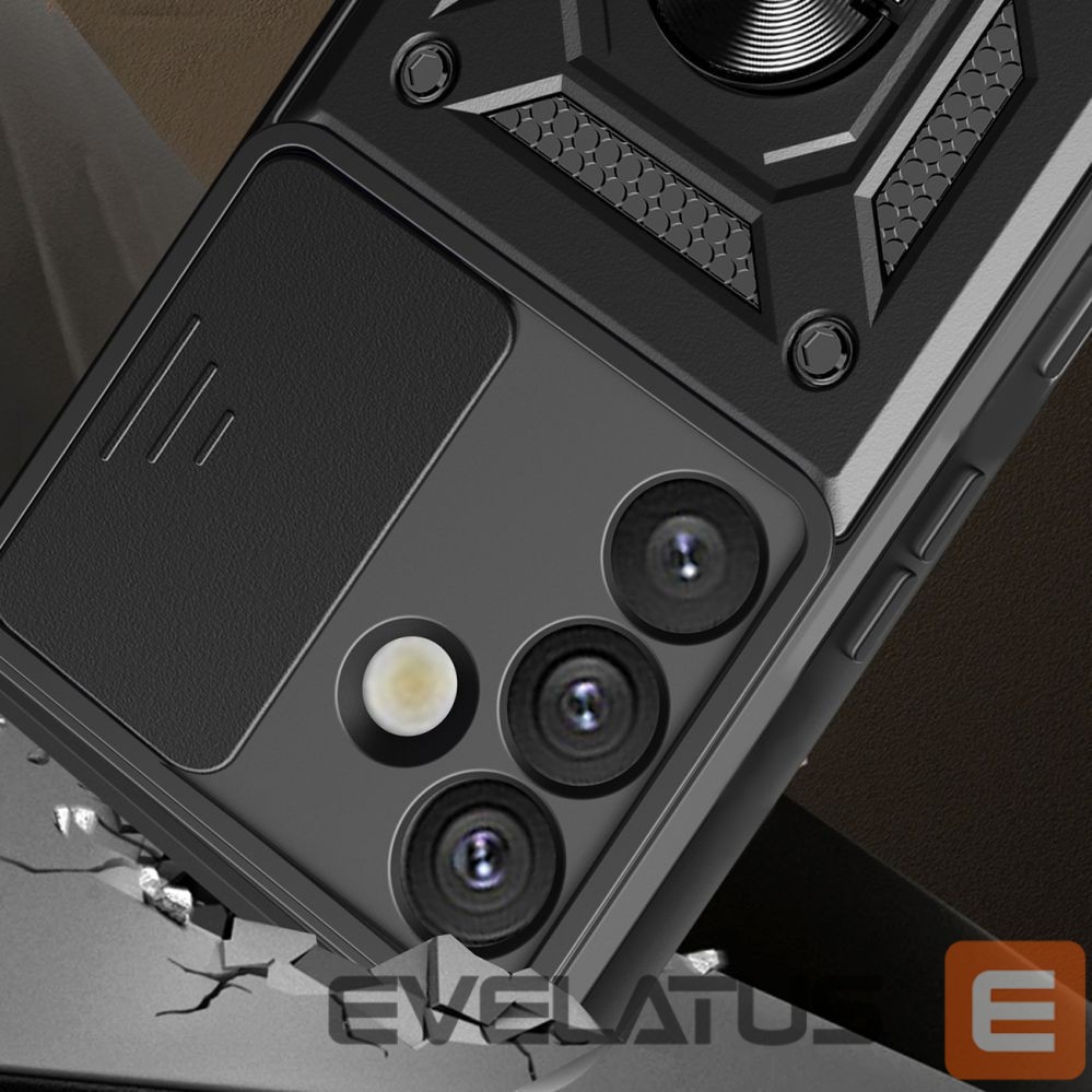 Другие товары Hurtel Hybrid Armor Camshield with Camera Cover and Metal Ring for Samsung Galaxy S25+ - Black