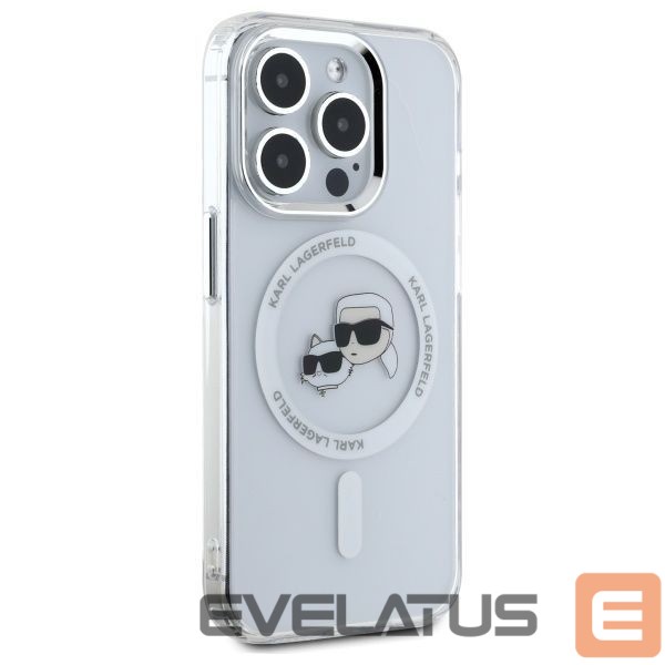 Другие товары Karl Lagerfeld Karl Lagerfeld IML Metal Karl&Choupette Head MagSafe iPhone 15 Pro Case - White