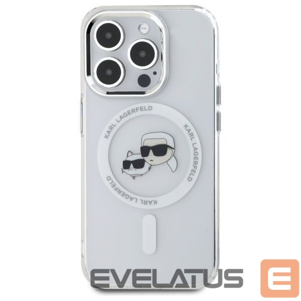 Другие товары Karl Lagerfeld Karl Lagerfeld IML Metal Karl&Choupette Head MagSafe iPhone 15 Pro Case - White