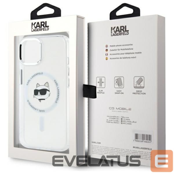 Другие товары Karl Lagerfeld Karl Lagerfeld IML Metal Choupette Head MagSafe iPhone 15 Plus Case - White