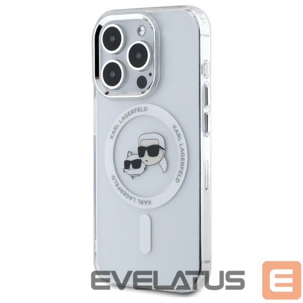 Другие товары Karl Lagerfeld Karl Lagerfeld IML Metal Karl&Choupette Head MagSafe Case for iPhone 15 Pro Max - White