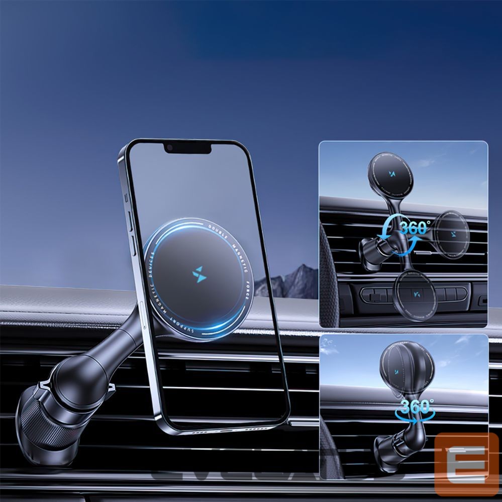 Чехлы Wozinsky Wozinsky WCT5-6S4Y Car Holder with Qi/MagSafe 15W Inductive Charger for Air Vent - Black