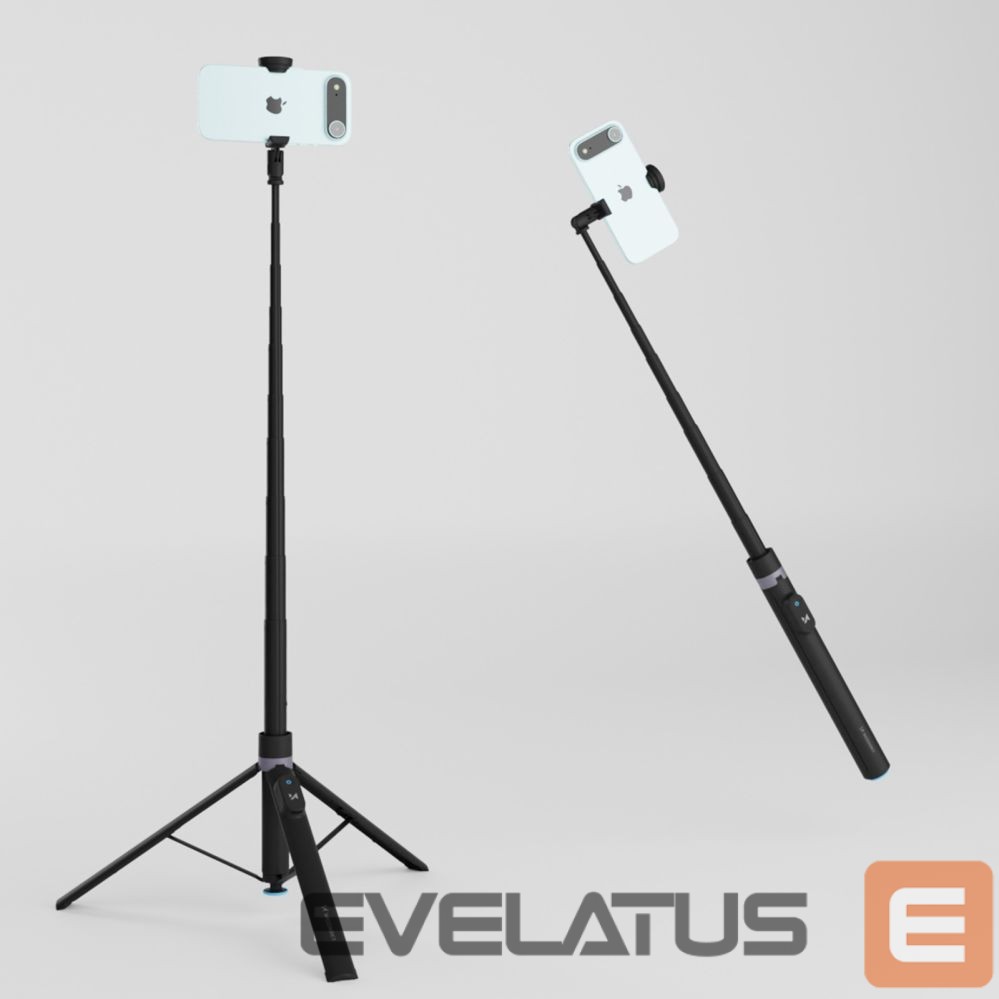Фото и видео аксессуар Wozinsky Selfie stick Wozinsky WRZP1 with automatically extendable legs, tripod function, 1.7m - black