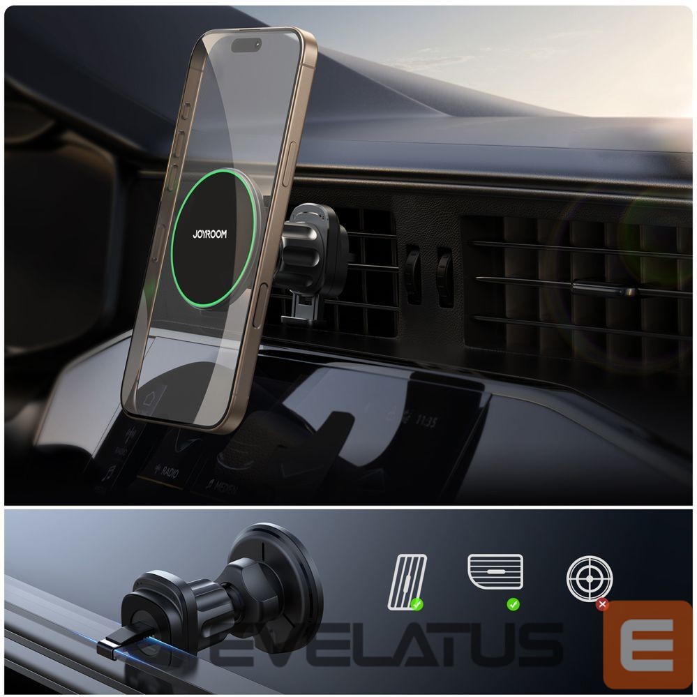 Авто держатель Joyroom Joyroom JR-ZS412 holder with Qi2 15W charger, car, for air vent - black