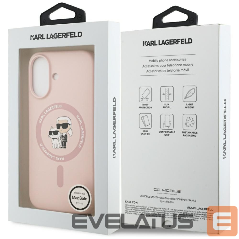 Другие товары Karl Lagerfeld Karl Lagerfeld Silicone Karl&Choupette Ring MagSafe Case for iPhone 17 - Pink