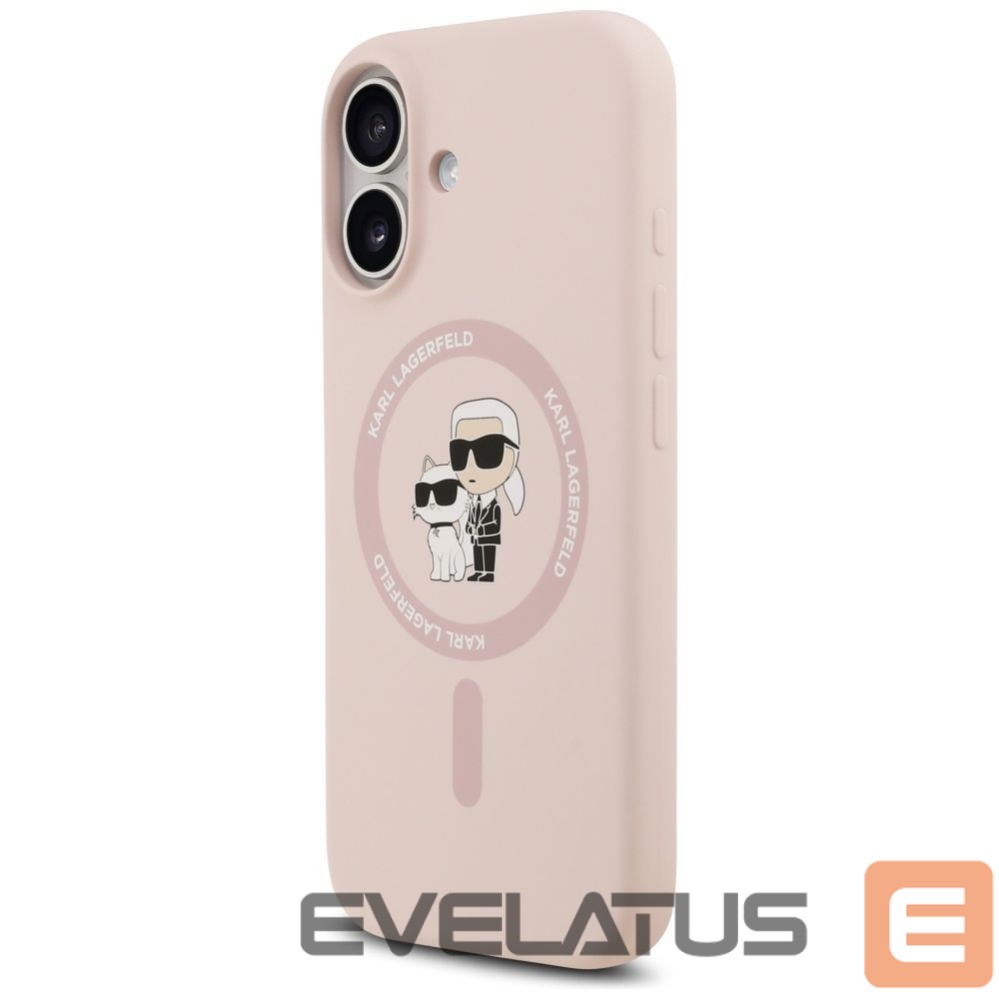 Другие товары Karl Lagerfeld Karl Lagerfeld Silicone Karl&Choupette Ring MagSafe Case for iPhone 17 - Pink