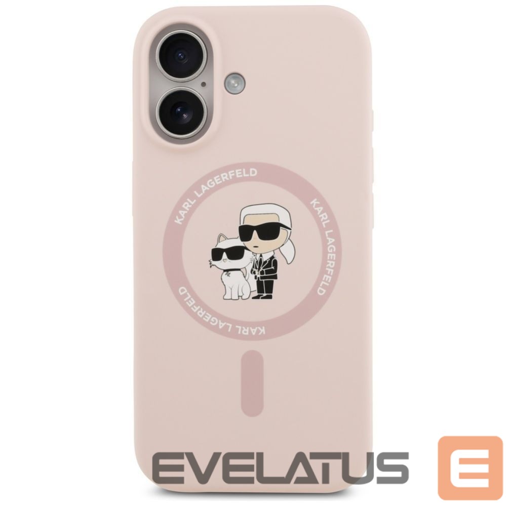 Другие товары Karl Lagerfeld Karl Lagerfeld Silicone Karl&Choupette Ring MagSafe Case for iPhone 17 - Pink