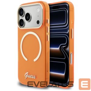 Другие товары Guess  Guess IML Script Metal MagSafe Case for iPhone 17 Pro - Orange 