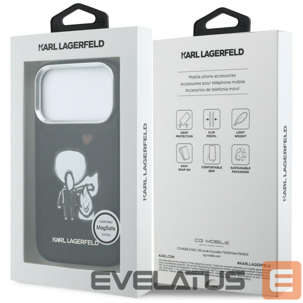 Другие товары Karl Lagerfeld Karl Lagerfeld Karl & Choupette Back Logo MagSafe Case for iPhone 17 Pro - Black