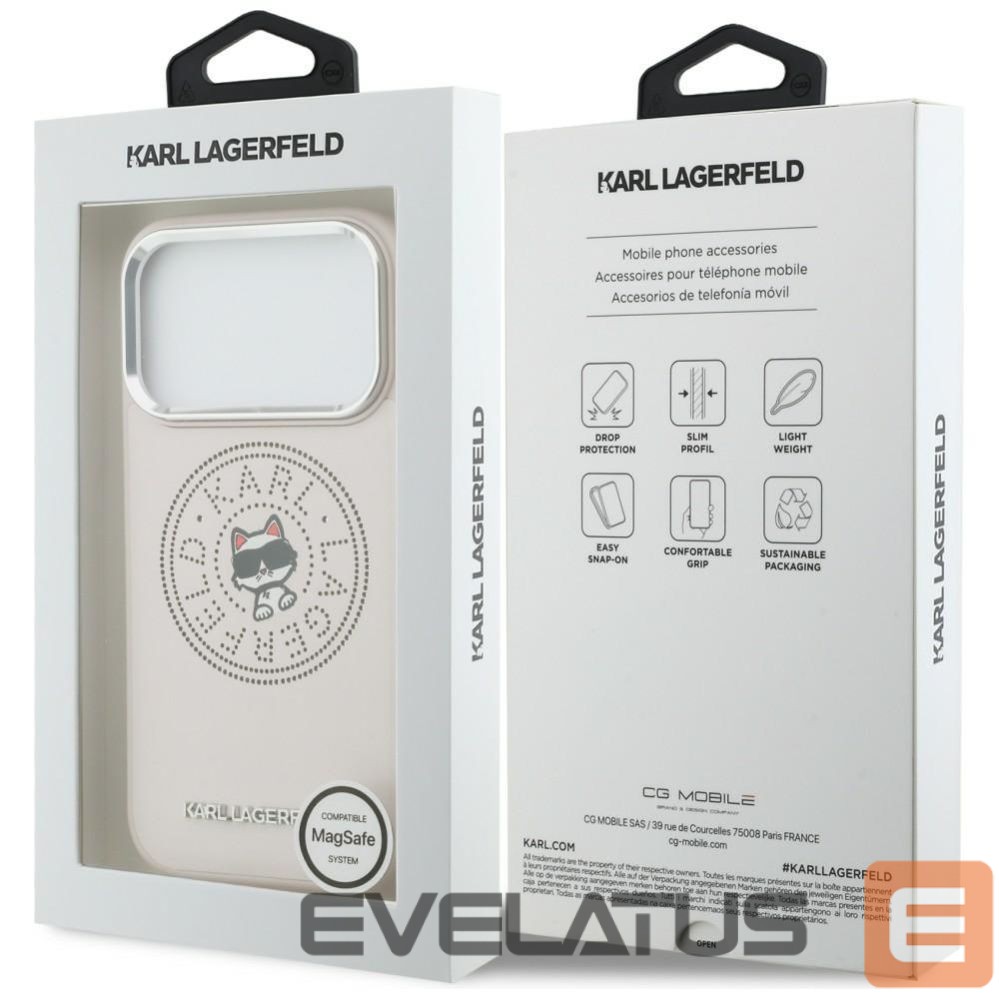 Другие товары Karl Lagerfeld Karl Lagerfeld Point & Choupette Sketch MagSafe Case for iPhone 17 Pro - Pink