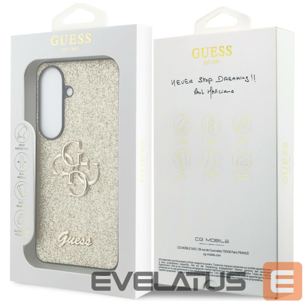 Другие товары Guess Guess Fixed Glitter Big 4G Metal Logo case for Samsung Galaxy S26 - gold
