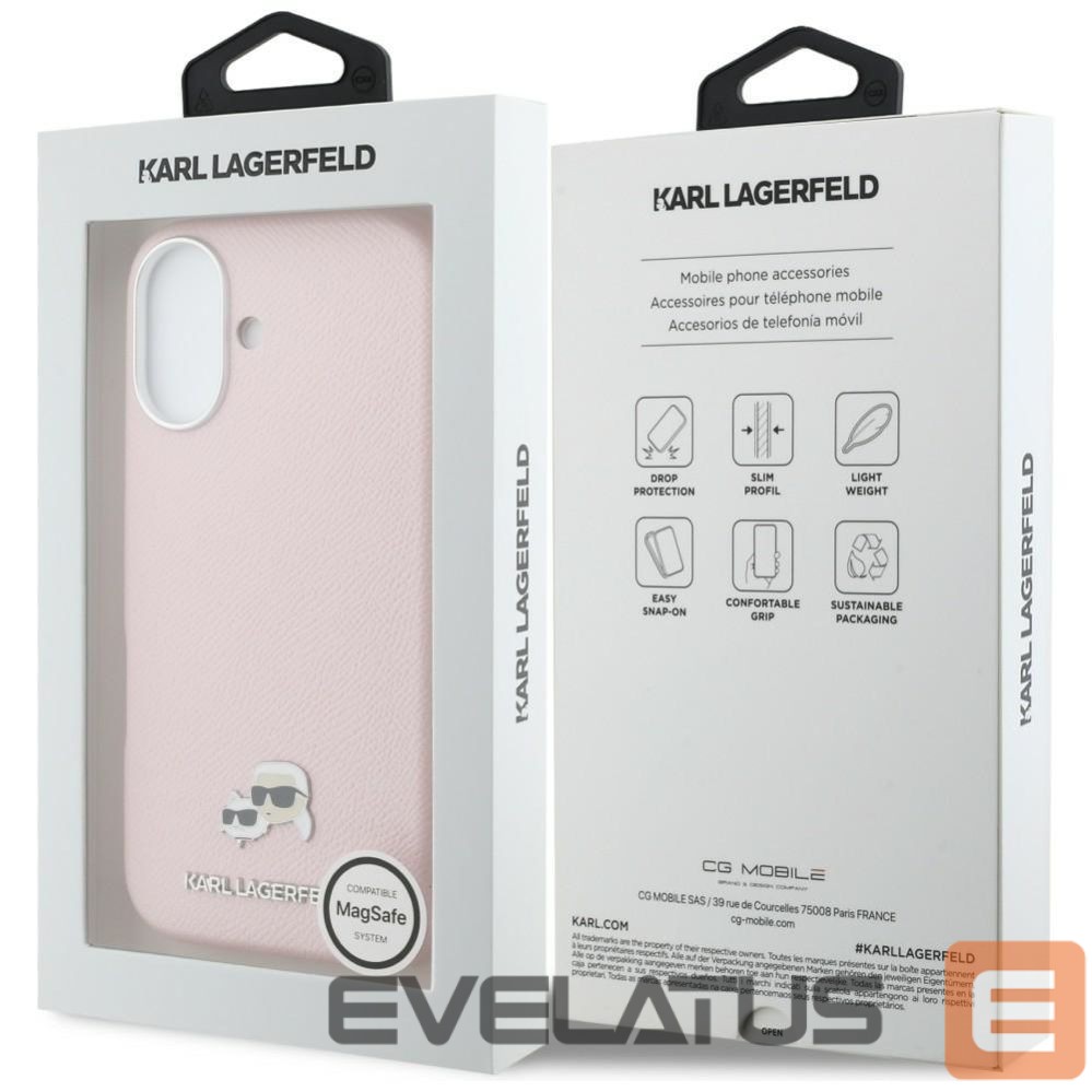 Другие товары Karl Lagerfeld Karl Lagerfeld Karl & Choupette Head Pins Saffiano MagSafe Case for iPhone 17 - Pink