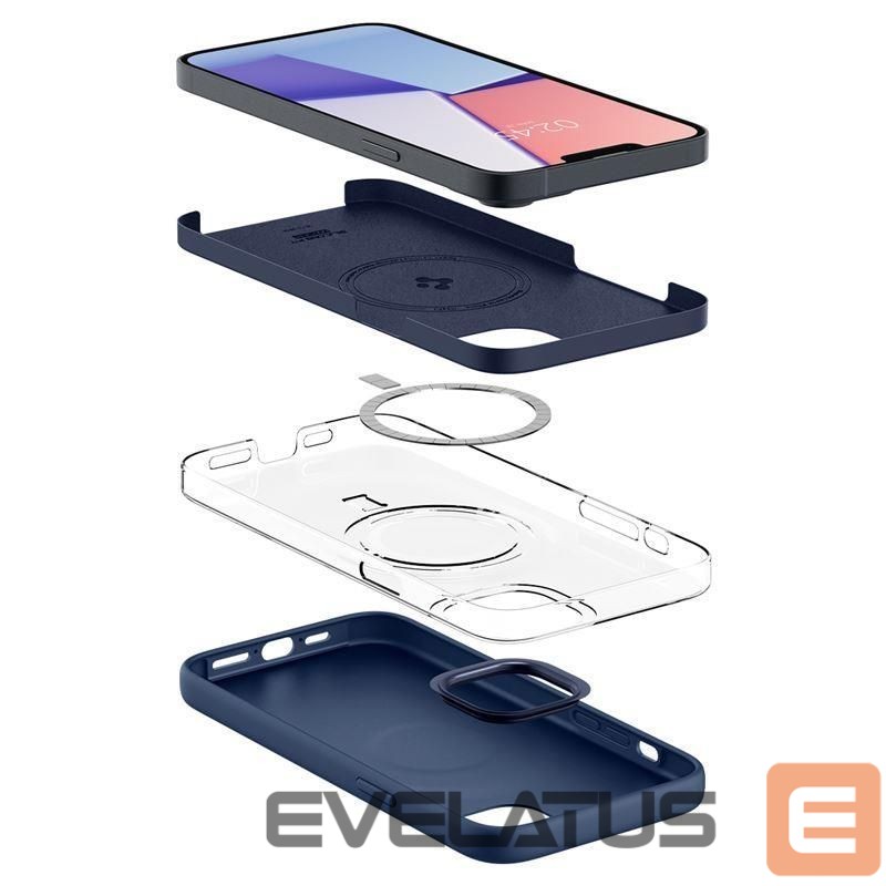 Чехол на заднюю панель Spigen Spigen Silicone Fit Mag Case with MagSafe for iPhone 14 Plus - Blue