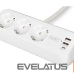 Выключатели и розетки Digitus  3-way office socket strip with 2x USB-A and 1x USB-C connections | DA-70626 