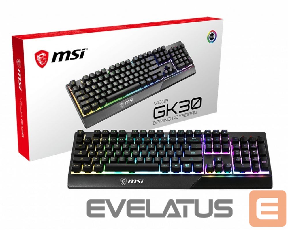 Компьютерная клавиатура MSI Vigor GK30 Gaming Keyboard, US Layout, Wired, Black