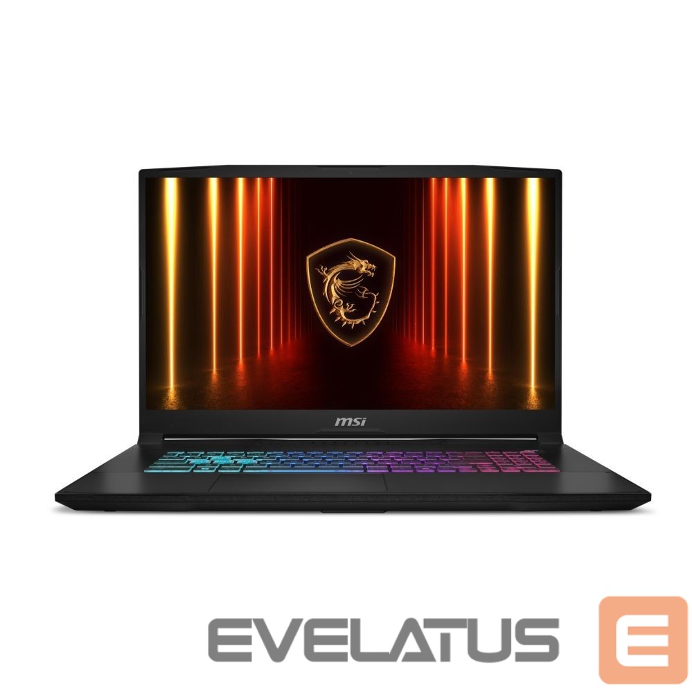 Портативный компьютер MSI Notebook||Katana 17 HX B14WFK|CPU Intel® CoreT i7|i7-14650HX|17.3 "|1920 x 1080 pixels|RAM 16 GB|DDR5-SDRAM|SSD 1000 GB|Discrete graphics NVIDIA GeForce RTX 5060|8 GB|On-board graphics Yes|Numeric keypad Yes|OS installed Windows 11 Home|Colour Black|Weight 2.7 kg|5600 MHz|KATANA17HXB14WFK-262NL