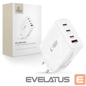 Другие товары Tech-Protect  Tech-Protect NC140W-GAN 4-Port 140W Wall Charger - White 