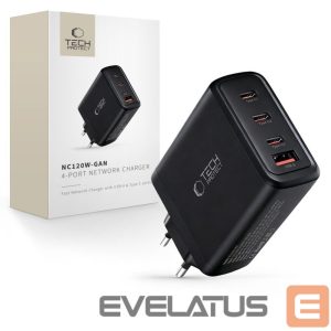 Другие товары Tech-Protect  Tech-Protect NC120W-GAN 4-Port 120W Wall Charger - Black 