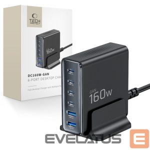 Другие товары Tech-Protect  Tech-Protect DC160W-GAN 6-Port 160W Wall Charger - Black 