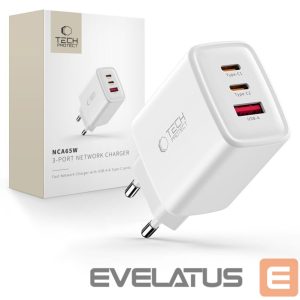 Другие товары Tech-Protect  Tech-Protect NCA65W-GAN 3-Port 65W Wall Charger - White 