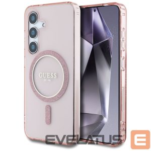 Другие товары Guess  Guess Glitter Circle Classic Logo MagSafe Case for Samsung Galaxy S25 Pink 