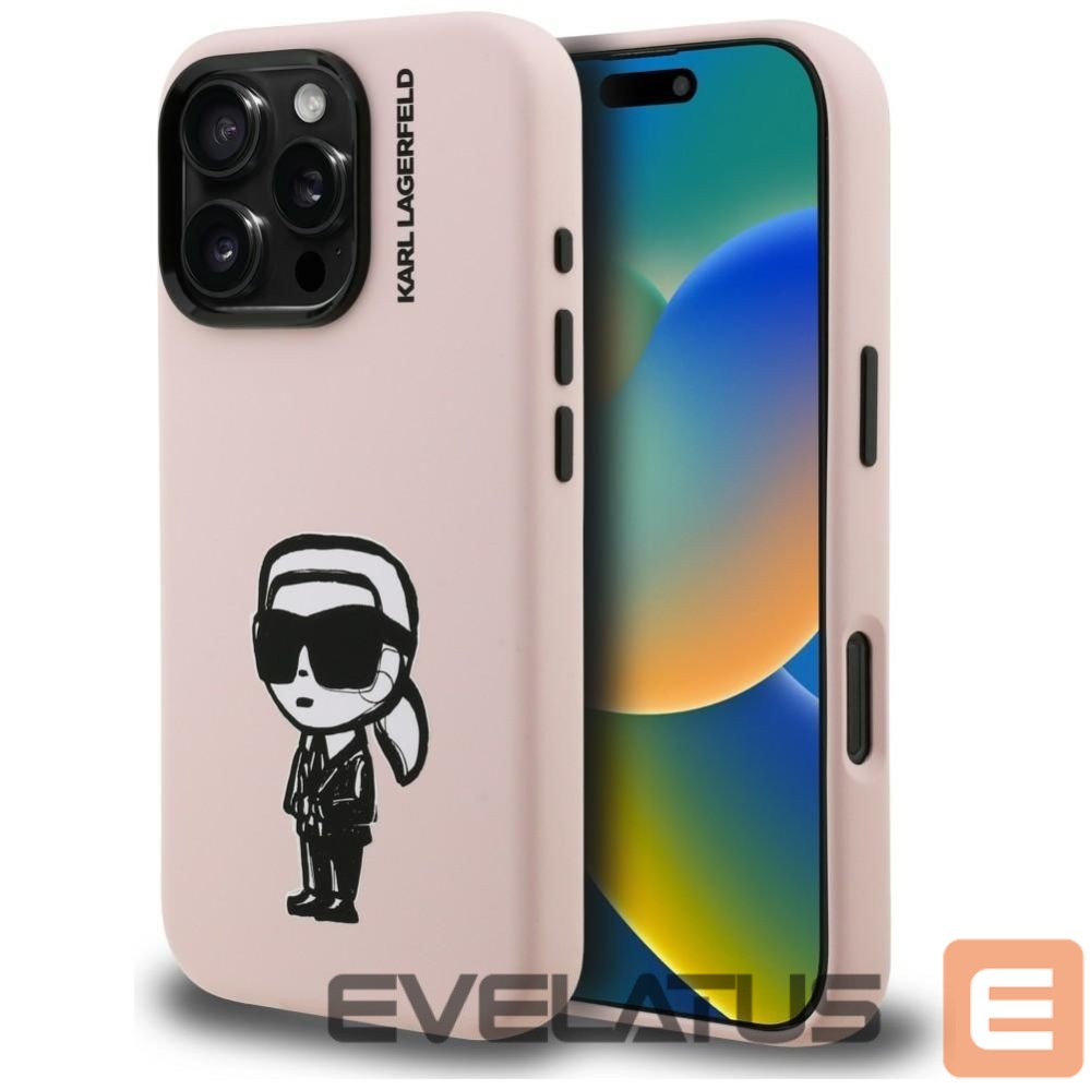Другие товары Karl Lagerfeld Karl Lagerfeld Silicone Karl Sketch MagSafe Case for iPhone 16 Pro Max - Pink