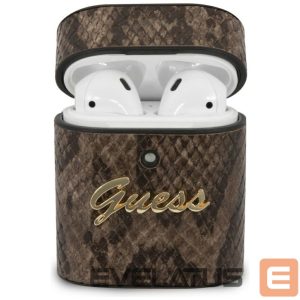 Чехол на заднюю панель Guess  Guess GUACA2PUSNSMLBR AirPods 1/2 cover brown/brown Python Collection 