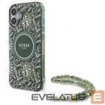 Другие товары Guess  Guess IML Flowers Allover Electro With Pearl Strap MagSafe case for iPhone 16 - green 