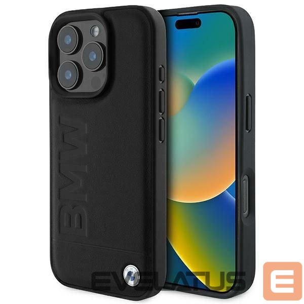 Другие товары BMW BMW Leather Hot Stamp iPhone 16 Pro Case - Black