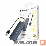 Переходник Wozinsky  USB-A Hub Wozinsky WHS080YSS 4 x USB-A 3.0 with individual switches, aluminum, with 30 cm cable - gray 