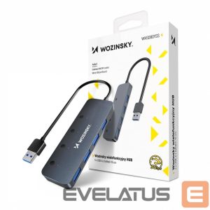 Переходник Wozinsky  USB-A Hub Wozinsky WHS080YSS 4 x USB-A 3.0 with individual switches, aluminum, with 30 cm cable - gray 