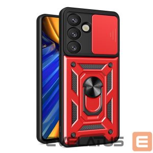 Другие товары Hurtel  Hybrid Armor Camshield with Camera Cover and Metal Ring for Samsung Galaxy S25 - Red 