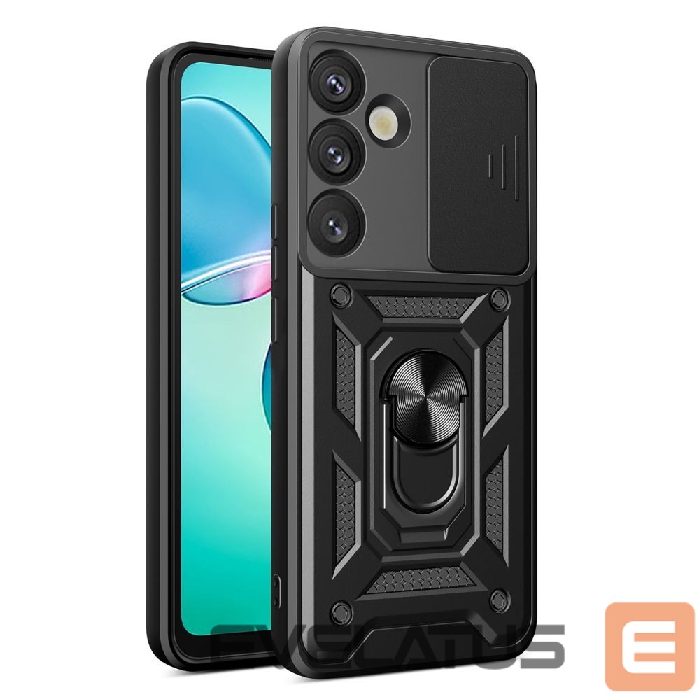 Другие товары Hurtel Hybrid Armor Camshield with Camera Cover and Metal Ring for Samsung Galaxy S25+ - Black