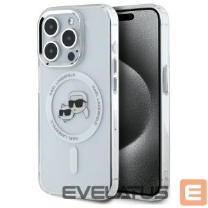 Другие товары Karl Lagerfeld  Karl Lagerfeld IML Metal Karl&Choupette Head MagSafe iPhone 15 Pro Case - White 