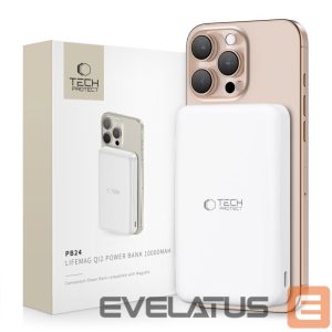 Другие товары Tech-Protect  Powerbank Tech-Protect PB24 LifeMag QI2 MagSafe 10000 mAh - white 