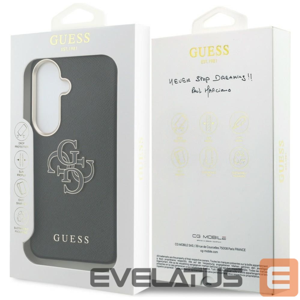 Защитное стекло Guess - GUESS case for SAMSUNG S26 GUHCS26S5PS4RGGK (Grained Big 4G Metal Logo) black
