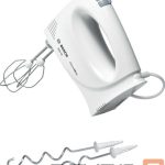 Миксеры и блендеры Bosch  Hand Mixer MFQ3030 Hand Mixer 350 W Number of speeds 4 Stainless steel/Plastic Turbo mode White 