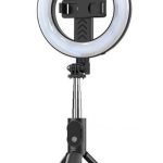 Селфи палка iLike Universal SELFIE HANDLE TRIPOD AND RING LIGHT BLUETOOTH Black