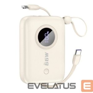 Внешний аккумулятор Dudao  PD22.5W built-in cable fast charge power bank 10000mAh White