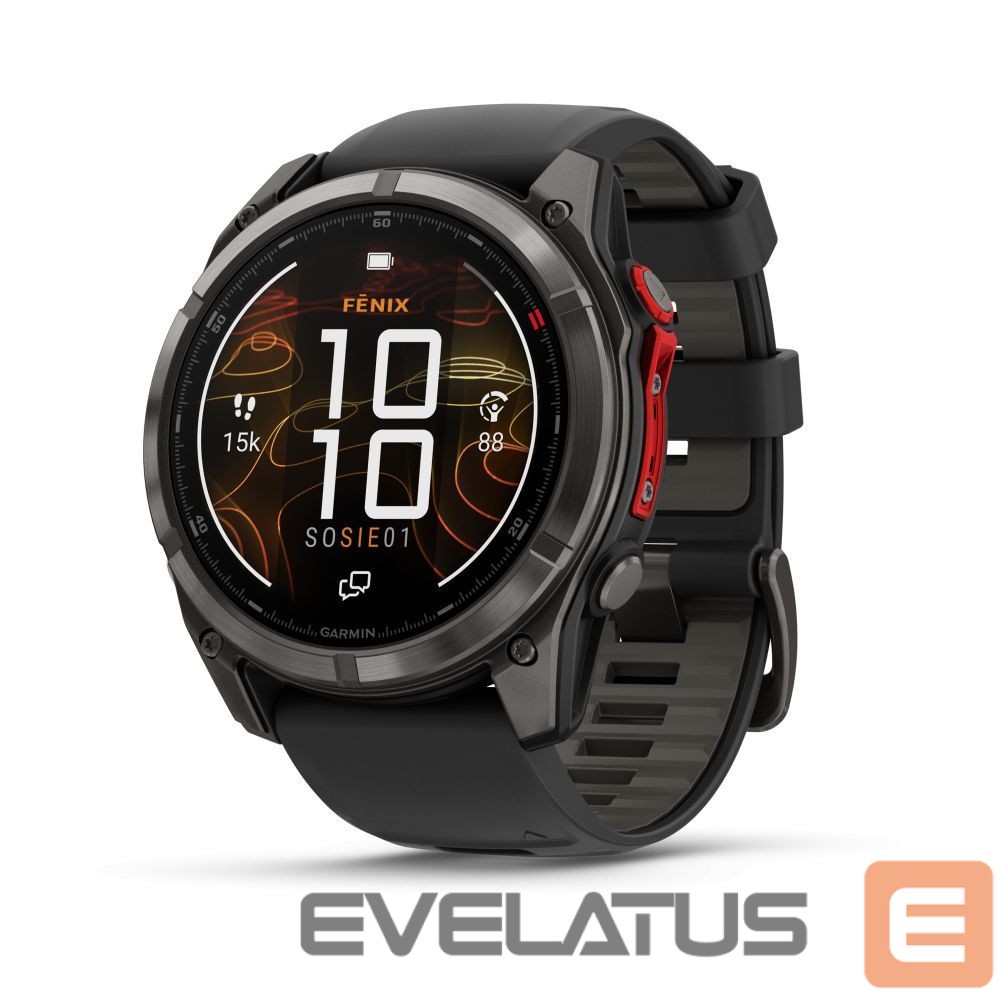 Умные часы Garmin fenix® 8 Pro – 51 mm, MicroLED
Sapphire, Carbon grey DLC titanium with Black/pebble grey silicone band